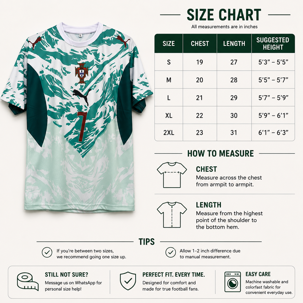 How to Choose the Right Football Jersey Size in Pakistan (S–XXL Guide)